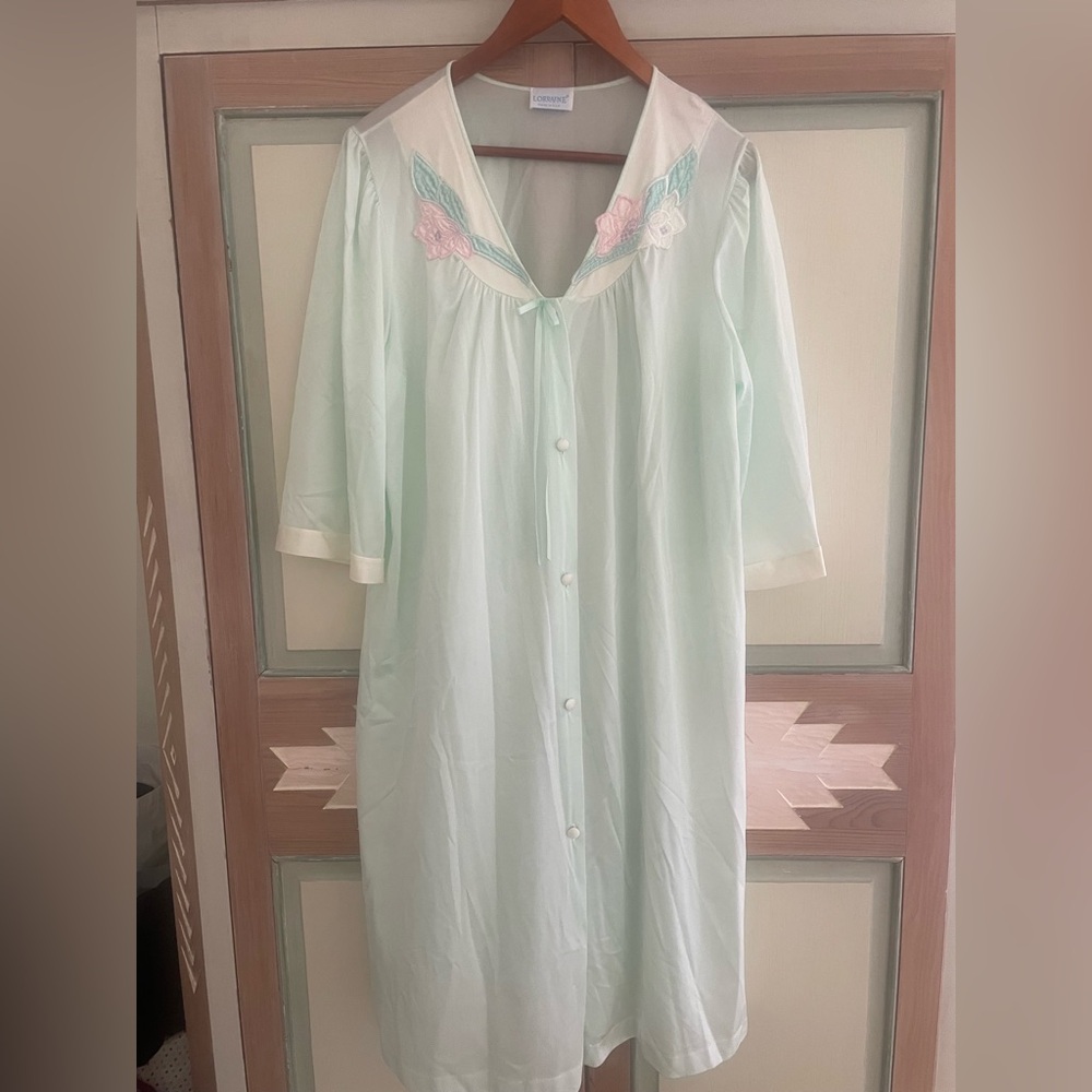 Lorraine | Vintage nightgown matching robe. Nylon. Size Large. Mint. USA. Rare - Picture 8 of 14